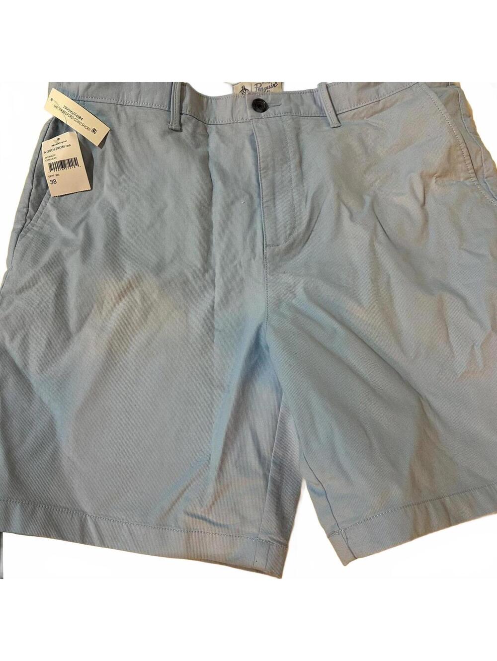 Original Penguin Light Blue Stretch Shorts NWT